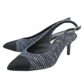 Chanel Bicolor CC Cap Toe Tweed Pointed Slingback 37