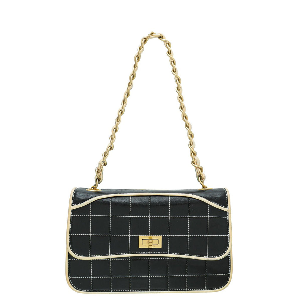 Chanel Bicolor CC Chocolate Bar Flap Chain Bag