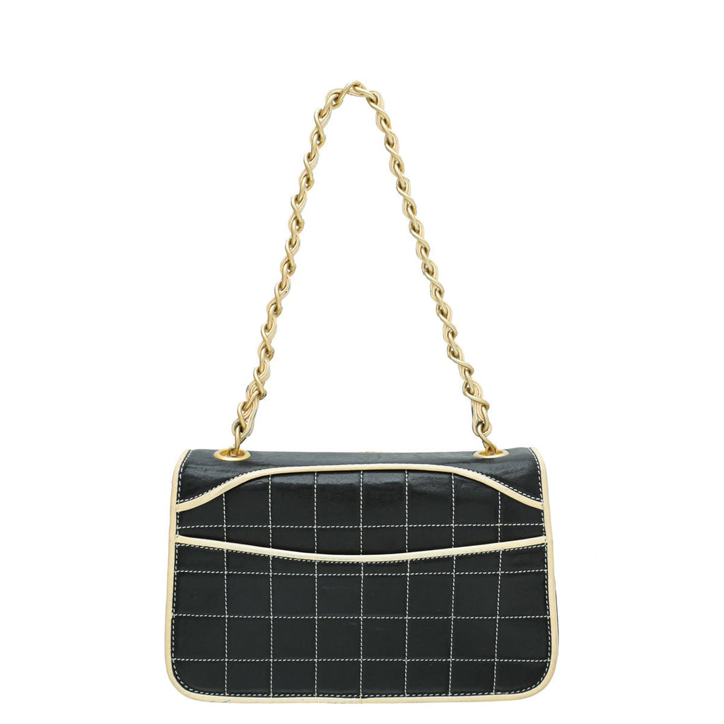 Chanel Bicolor CC Chocolate Bar Flap Chain Bag