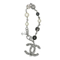 Chanel Bicolor CC Leaf Glass Pearls Bracelet