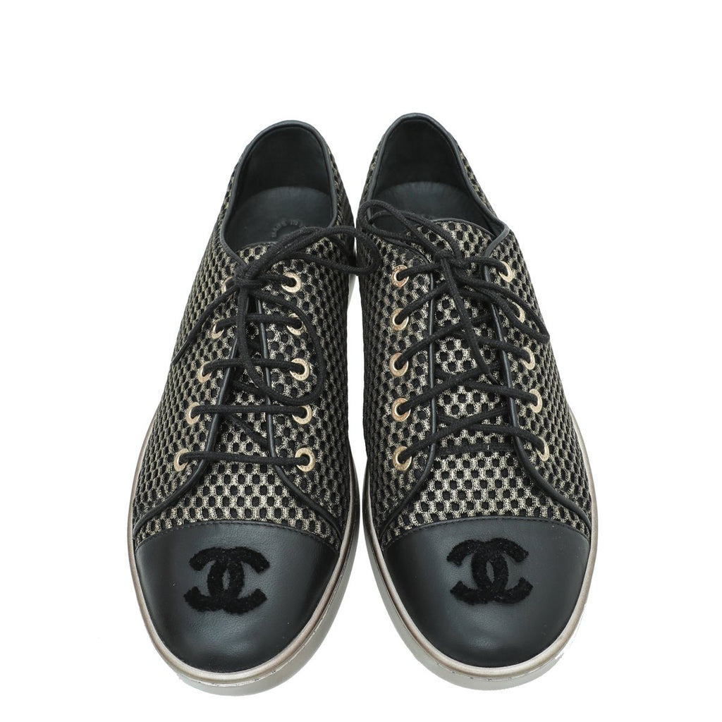 Chanel Bicolor CC Low Top Sneakers 37.5