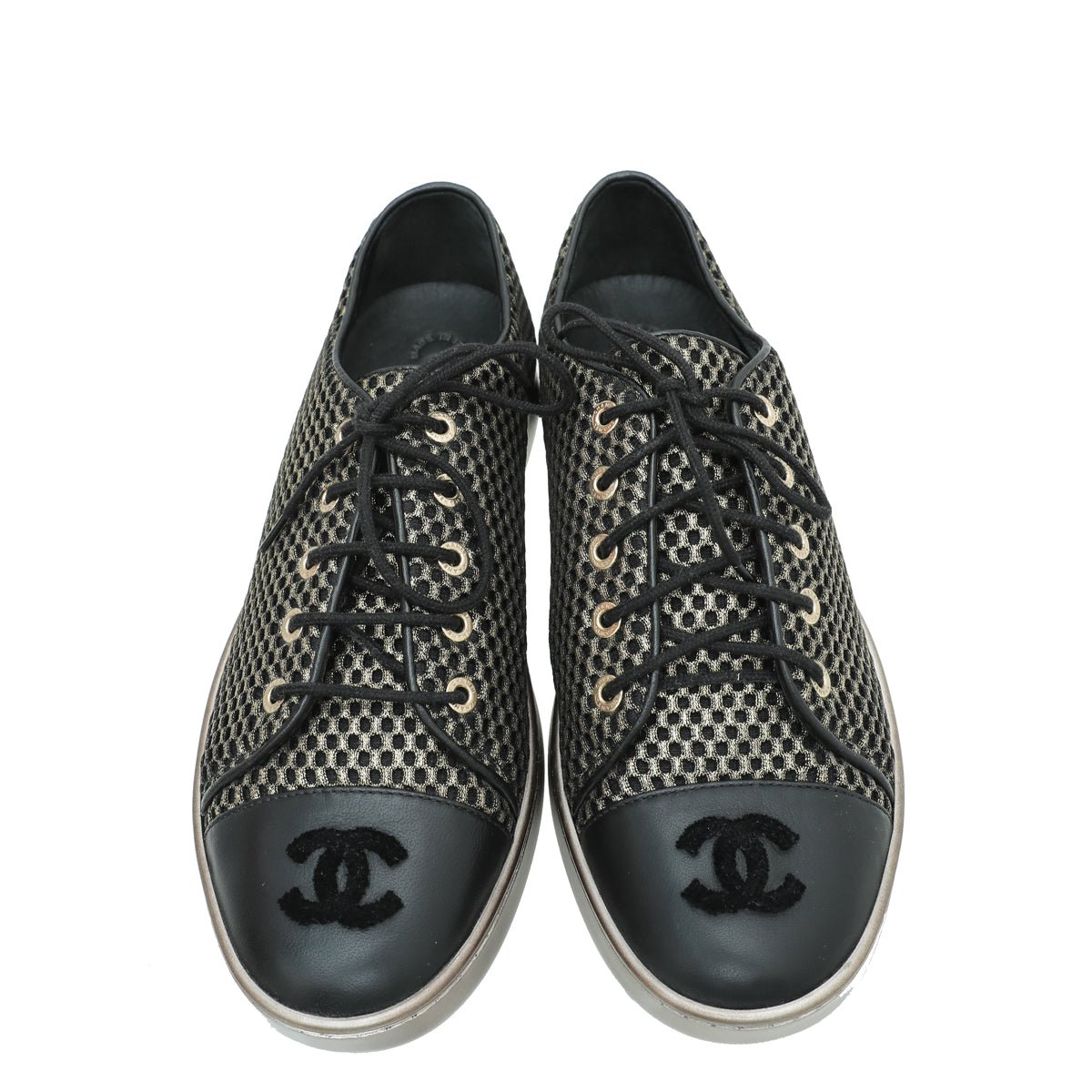 Chanel Bicolor CC Low Top Sneakers 37.5