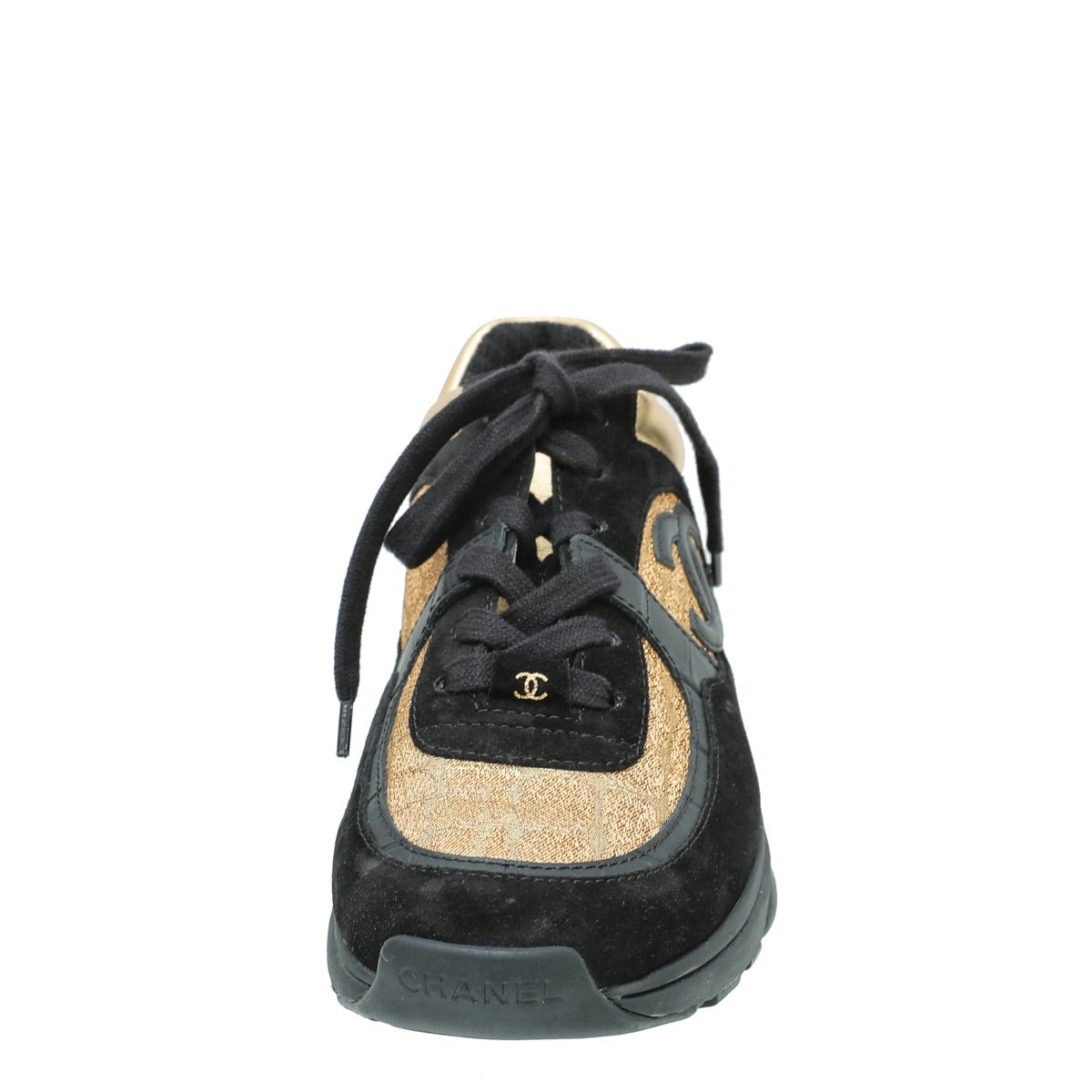 Chanel Bicolor CC Metallic Suede Sneaker 38