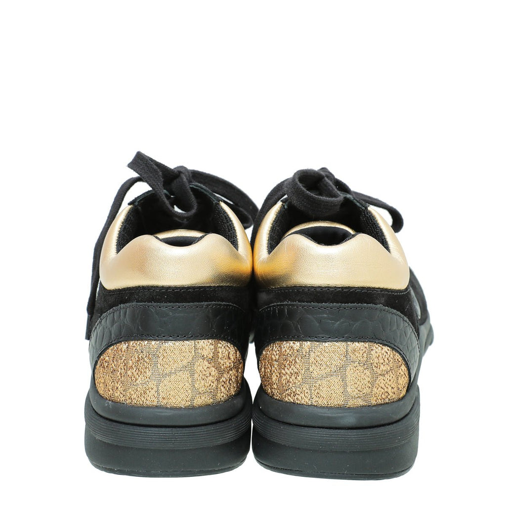Chanel Bicolor CC Metallic Suede Sneaker 38