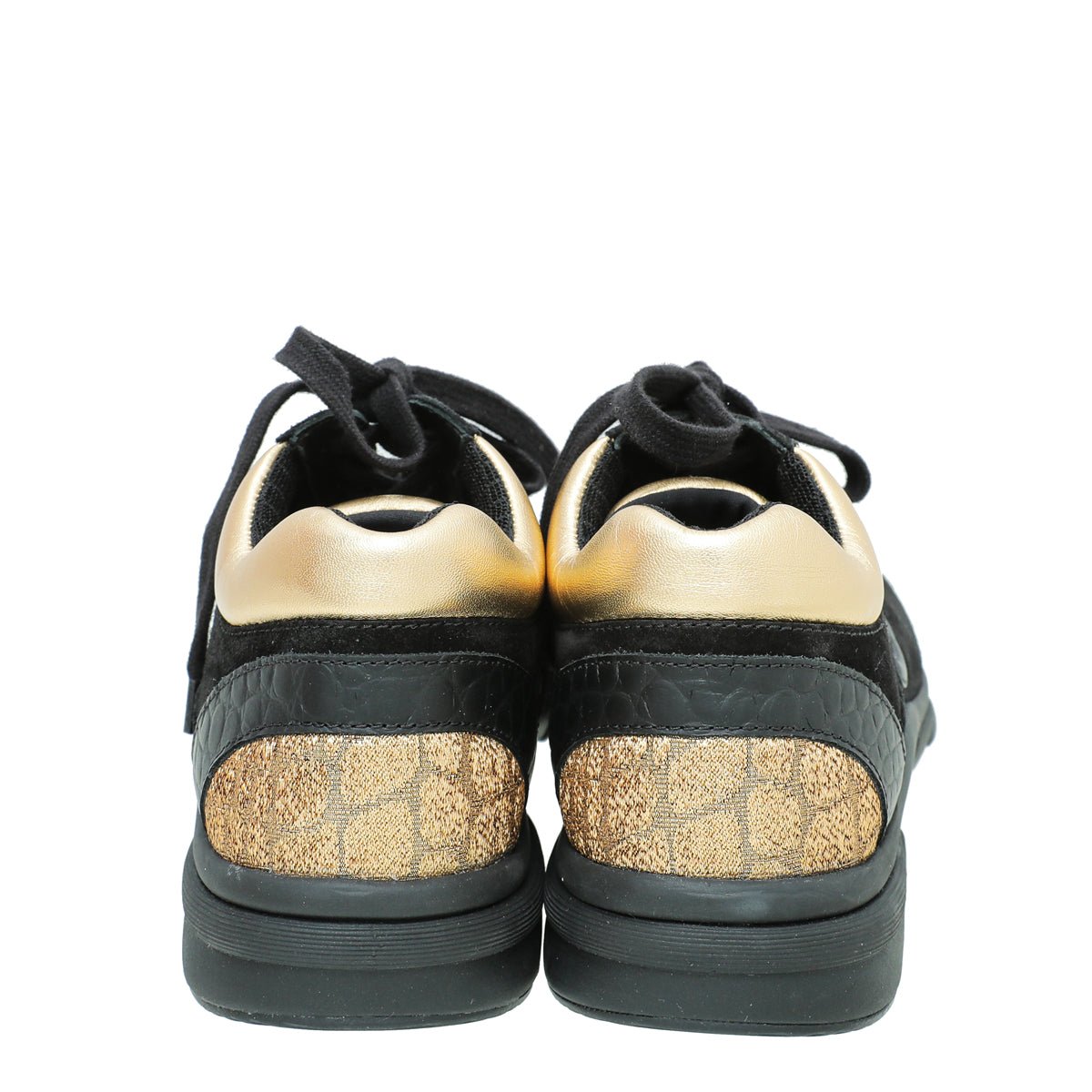 Chanel Bicolor CC Metallic Suede Sneaker 38