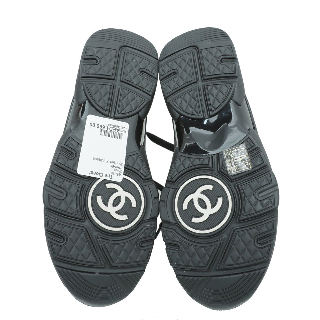 Chanel Bicolor CC Metallic Suede Sneaker 38