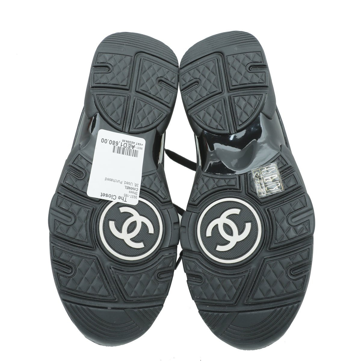 Chanel Bicolor CC Metallic Suede Sneaker 38