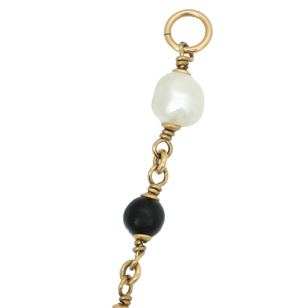 Chanel Bicolor CC Pearl Long Necklace