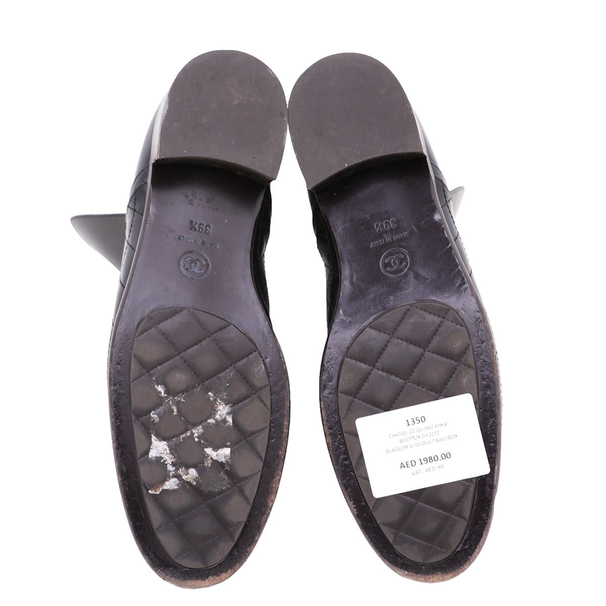 Chanel Bicolor CC Quilted Ankle Boots 39.5