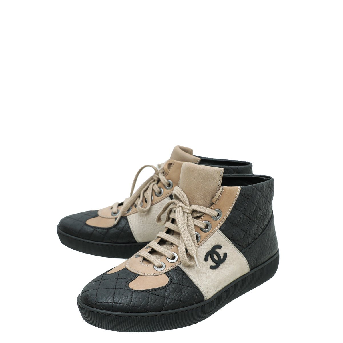 Chanel Bicolor CC Quilted Sneaker 38.5