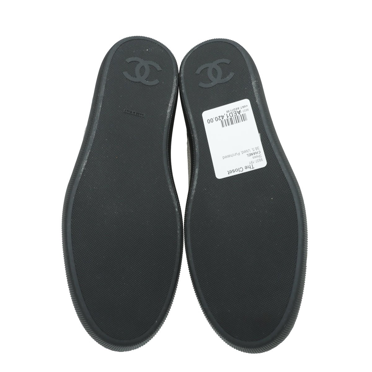 Chanel Bicolor CC Quilted Sneaker 38.5