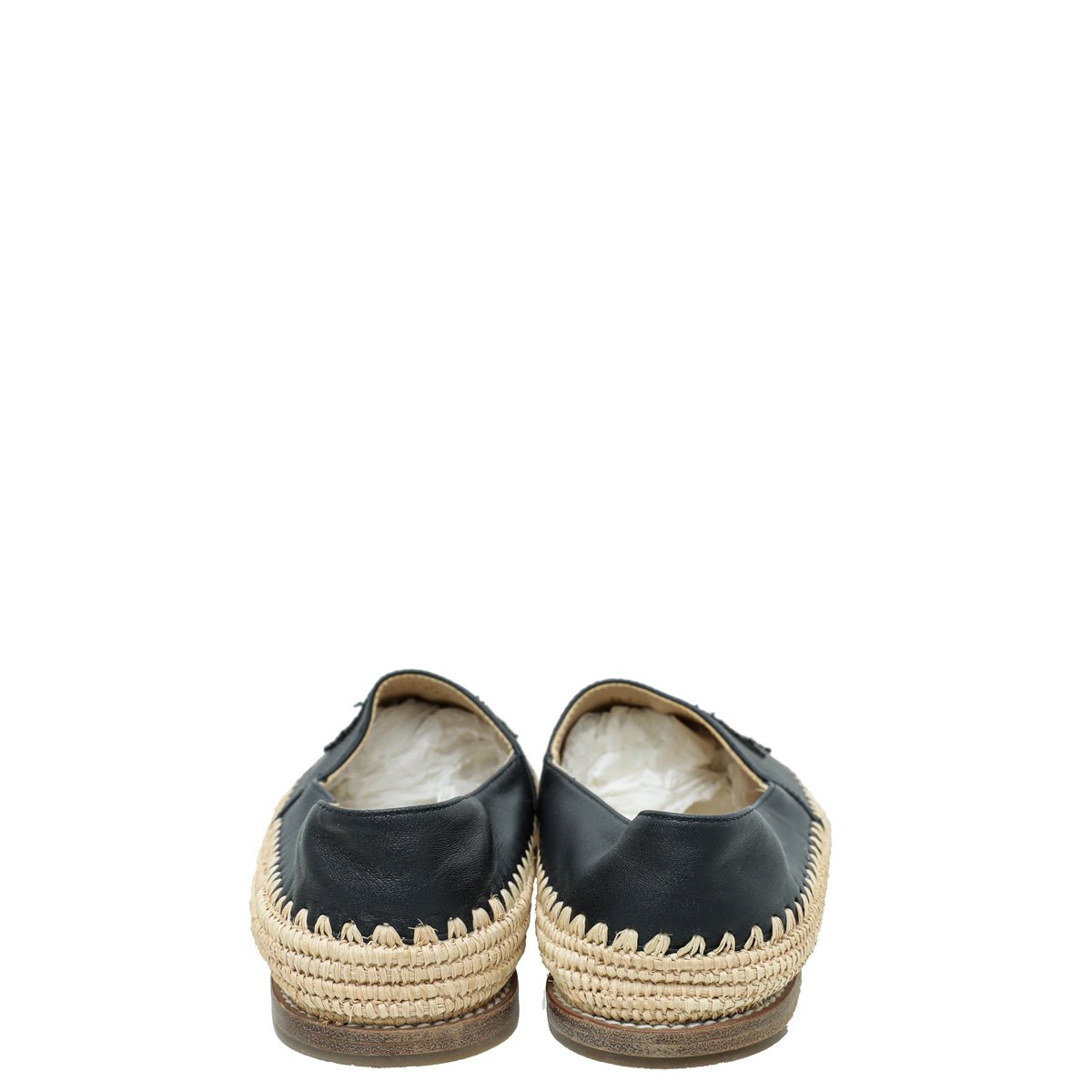 Chanel Bicolor CC Raffia Calf Espadrille 38