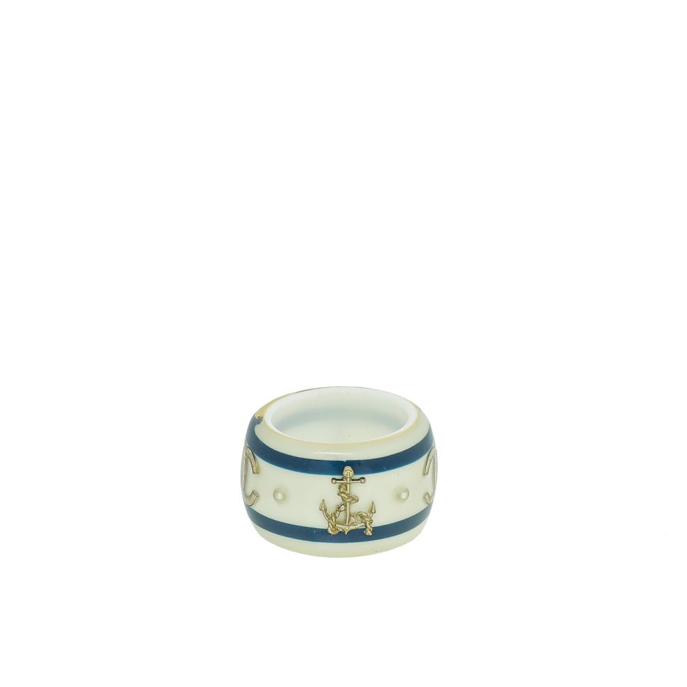 Chanel Bicolor CC Resin Pearl Ring