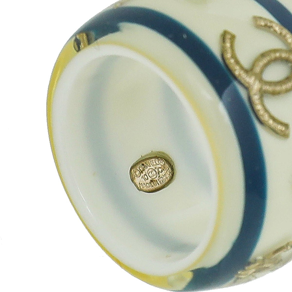 Chanel Bicolor CC Resin Pearl Ring
