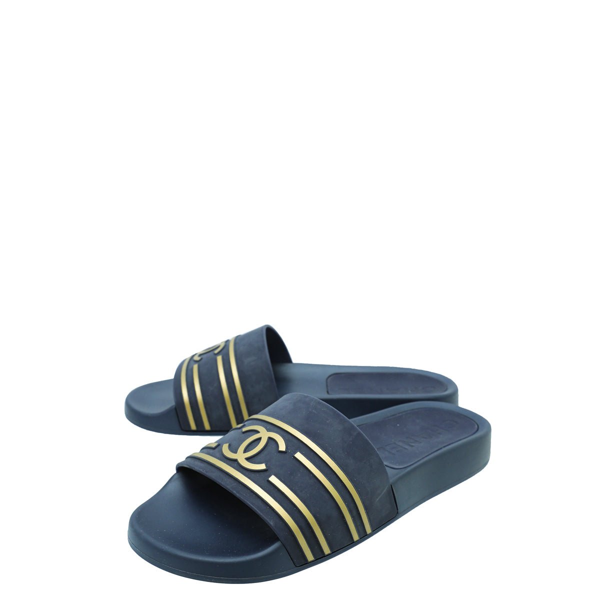 Chanel Bicolor CC Rubber Mules 40