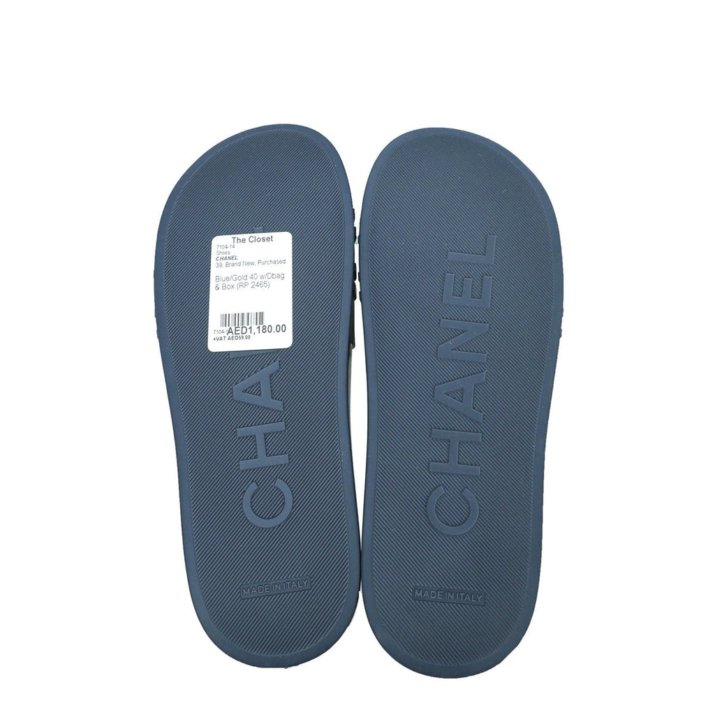 Chanel Bicolor CC Rubber Mules 40
