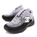 Chanel Bicolor CC Suede Low Top Trainer Sneakers 39