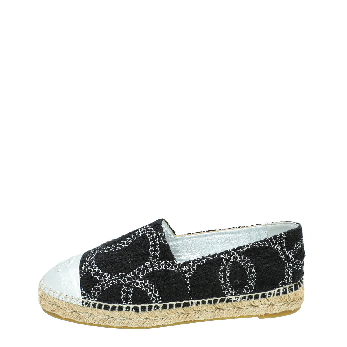 Chanel Bicolor CC Tweed Cap Toe Espadrille 37