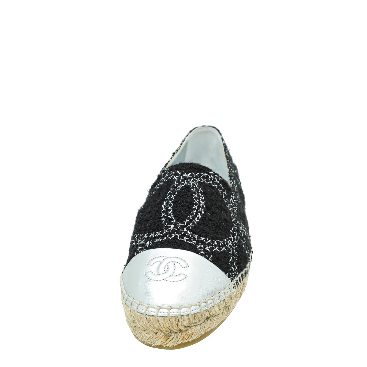 Chanel Bicolor CC Tweed Cap Toe Espadrille 37