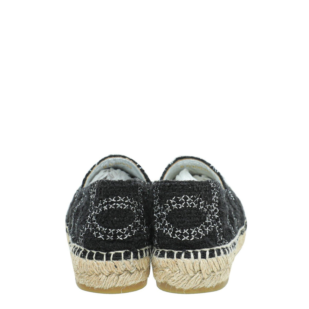 Chanel Bicolor CC Tweed Cap Toe Espadrille 37