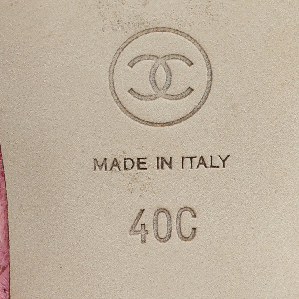Chanel Bicolor CC Tweed Cap Toe Slingback 40
