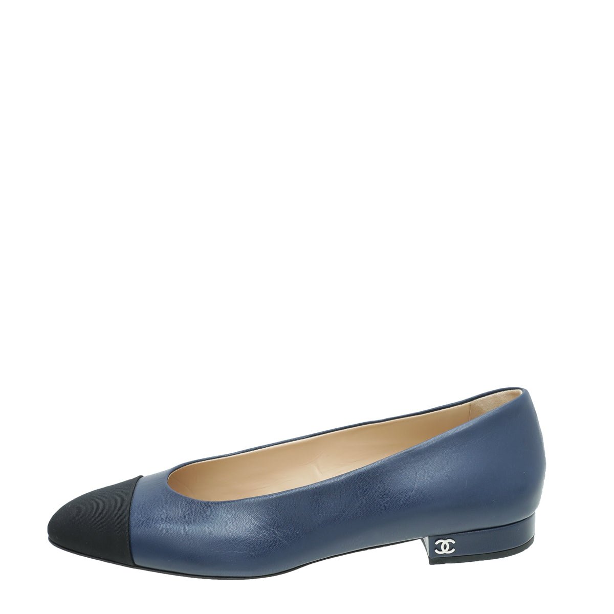 Chanel Bicolor Grosgrain Calf Ballet Flats 38