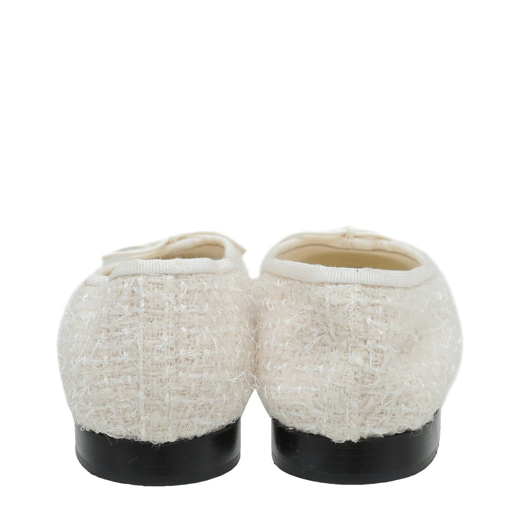 Chanel Bicolor Grosgrain Tweed Ballet Flats 36