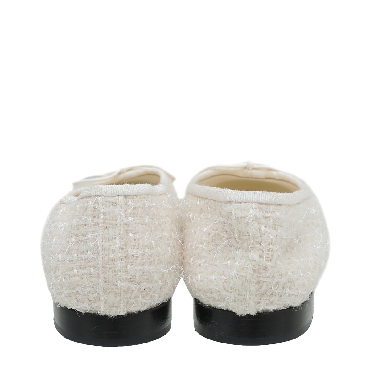 Chanel Bicolor Grosgrain Tweed Ballet Flats 36