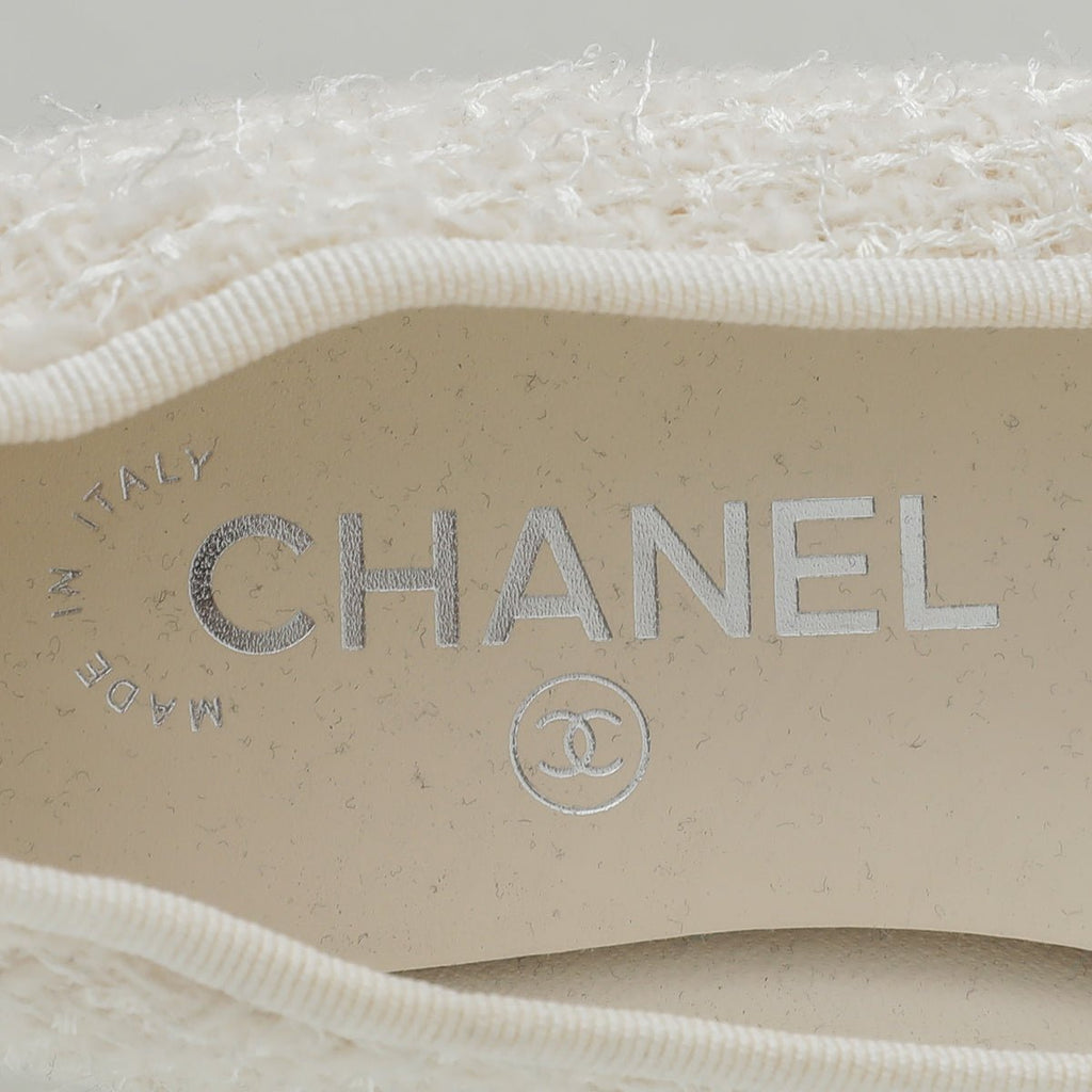 Chanel Bicolor Grosgrain Tweed Ballet Flats 36