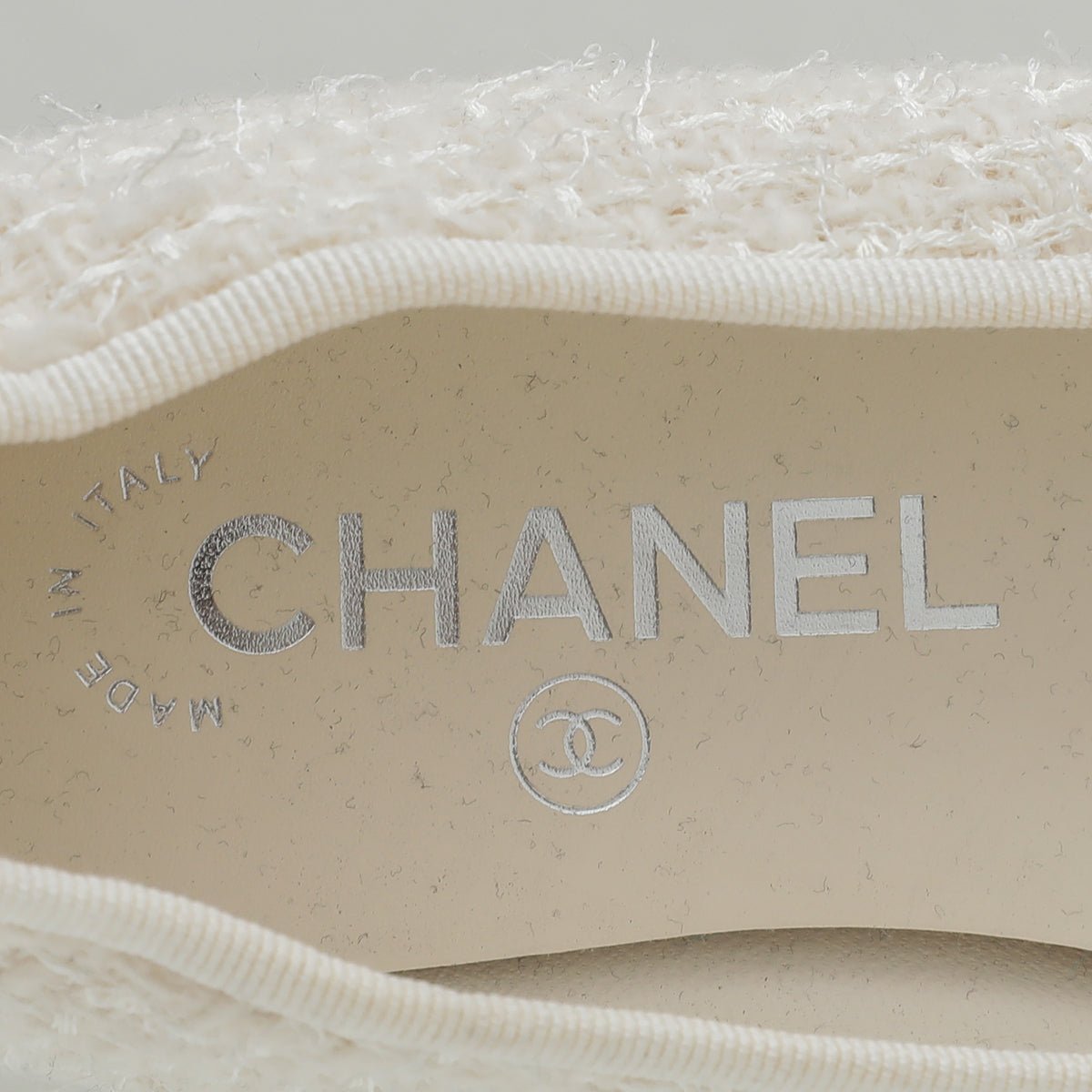 Chanel Bicolor Grosgrain Tweed Ballet Flats 36