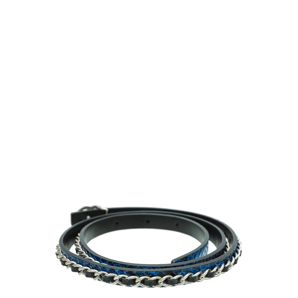 Chanel Bicolor Python CC Chain Belt 30