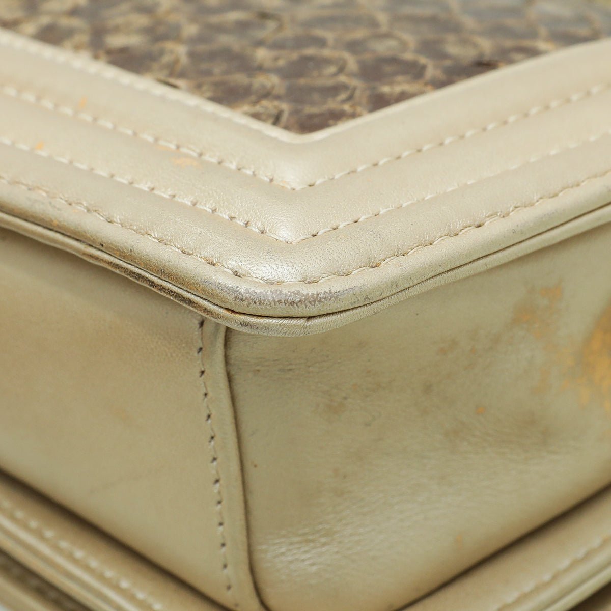 Chanel Bicolor Python Metiers D'Art Boy Flap Small Bag