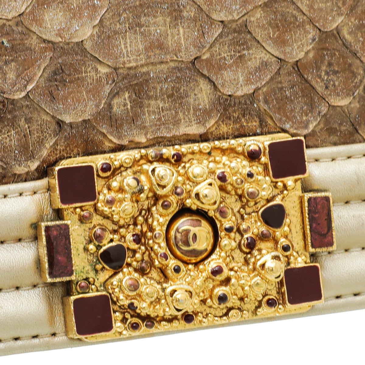 Chanel Bicolor Python Metiers D'Art Boy Flap Small Bag