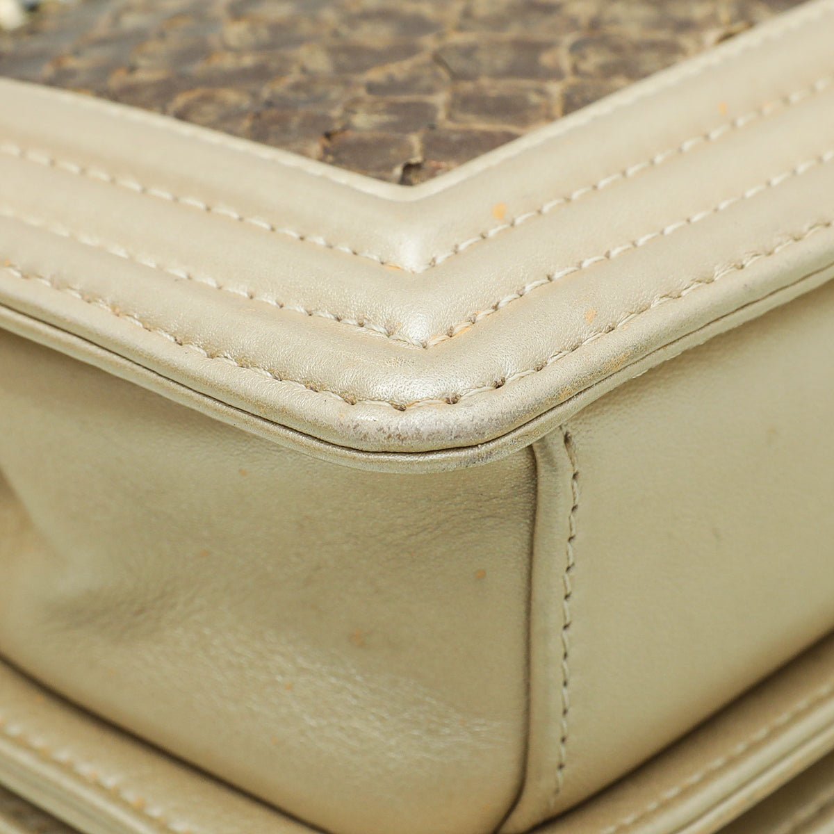 Chanel Bicolor Python Metiers D'Art Boy Flap Small Bag
