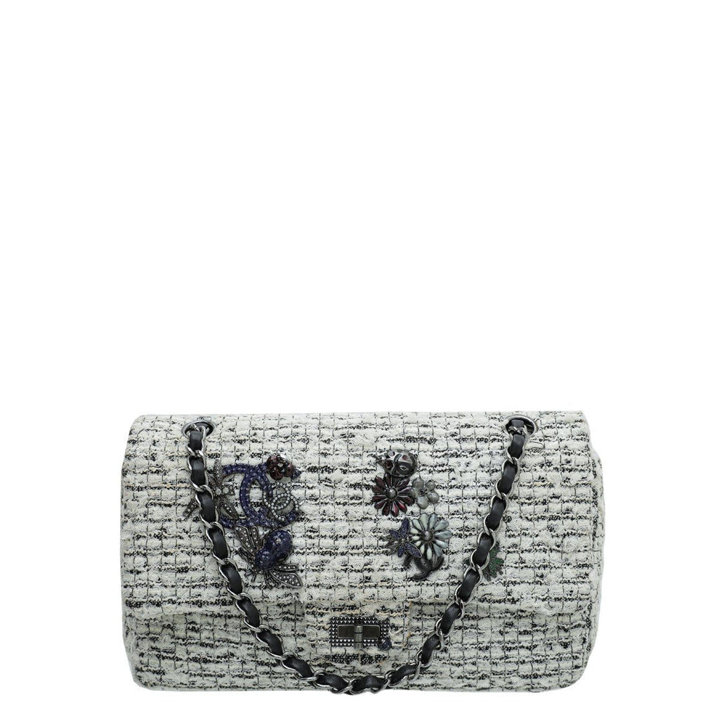 Chanel Bicolor Reissue Tweed Garden Party 224 Double Flap Bag