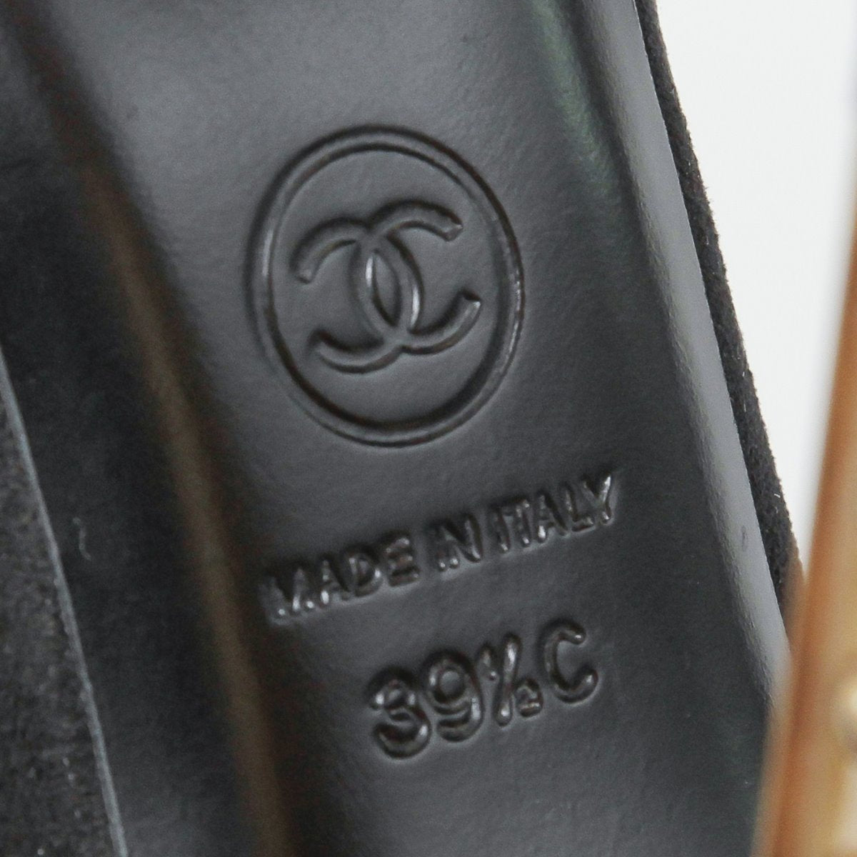 Chanel Bicolor Resin Studded Heels   39 ½ c