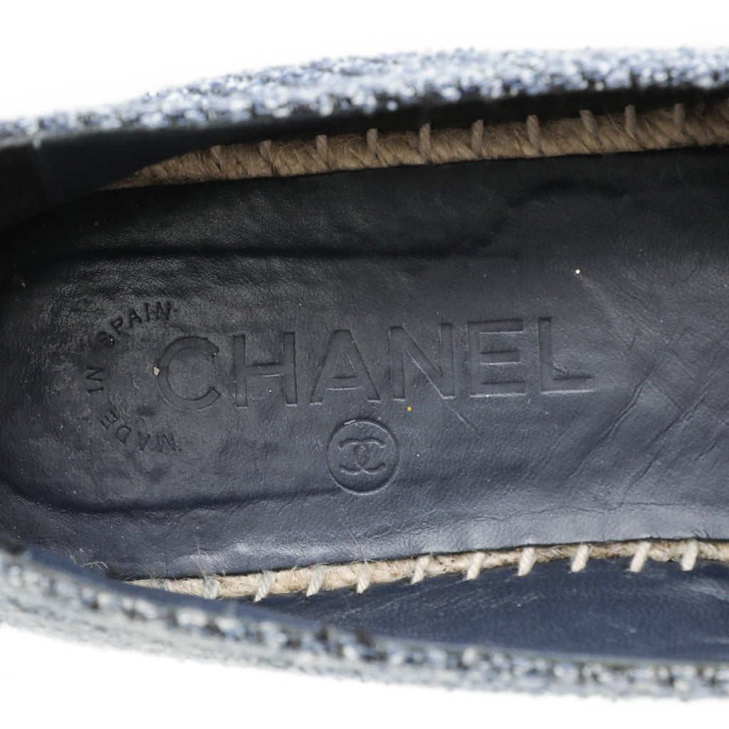Chanel Bicolor Tweed CC Embroidered Espadrille 39