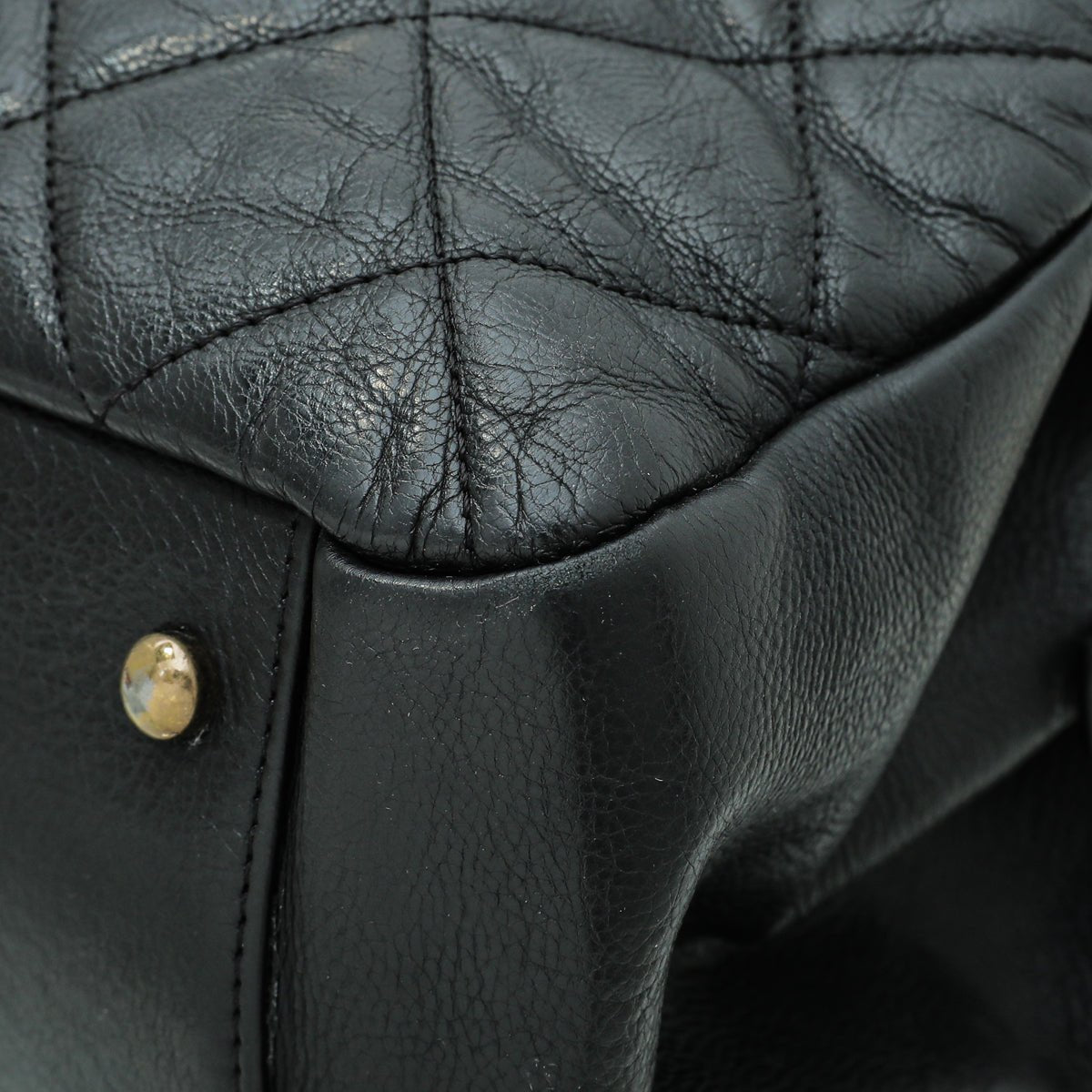 Chanel Black Aged CC Crown Tote Bag