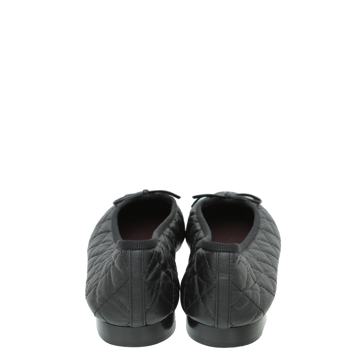 Chanel Black Cap toe Quilted Ballerina Flats 39.5