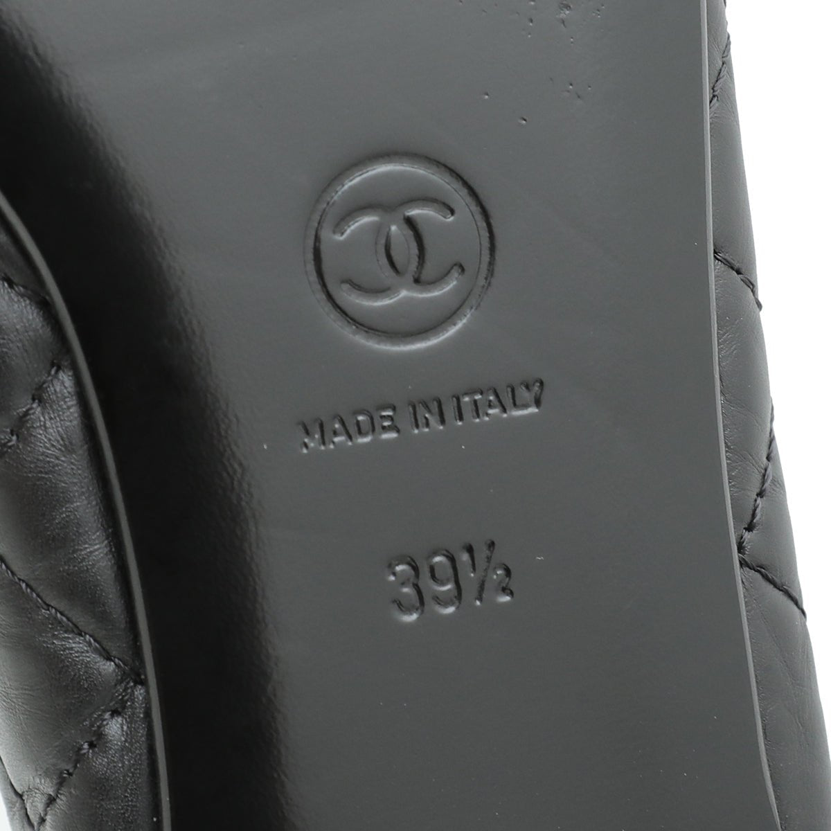 Chanel Black Cap toe Quilted Ballerina Flats 39.5