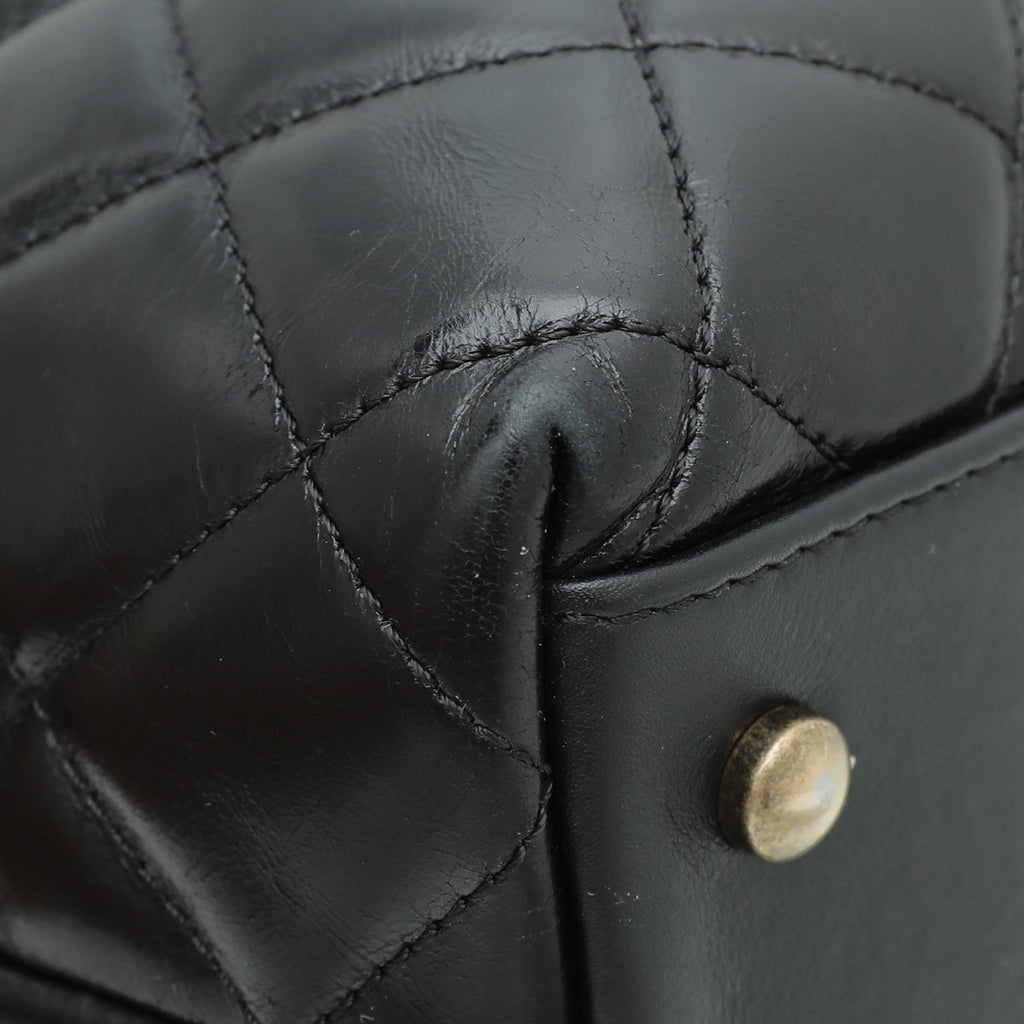 Chanel Black CC Bullet Handle Small Shopping Bag