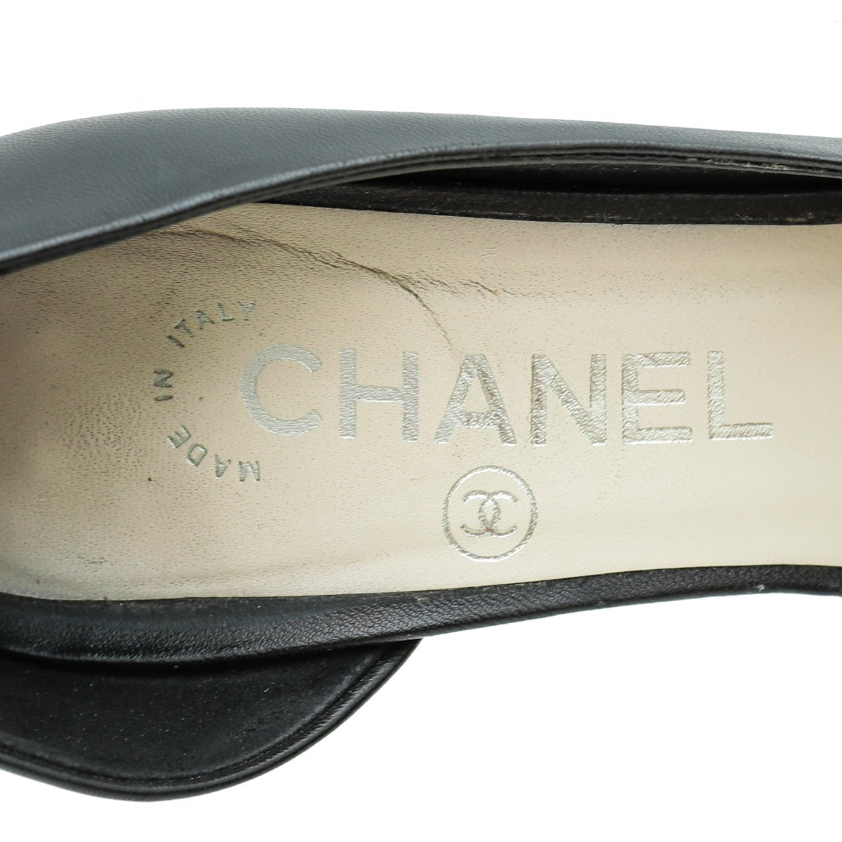 Chanel Black CC Camellia Flower Half-D'Orsay Pumps 36.5