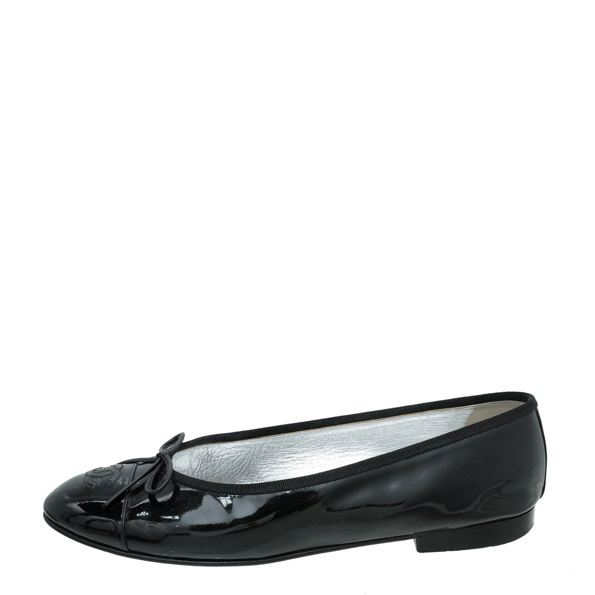 Chanel Black CC Cap Toe Ballerina Flats 40