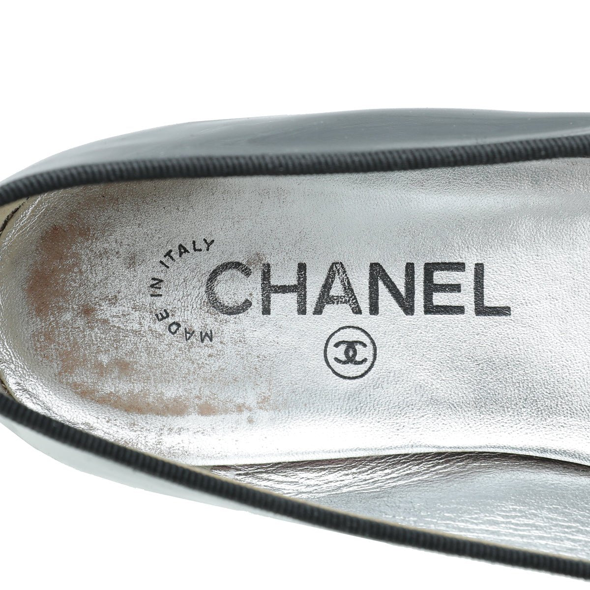 Chanel Black CC Cap Toe Ballerina Flats 40