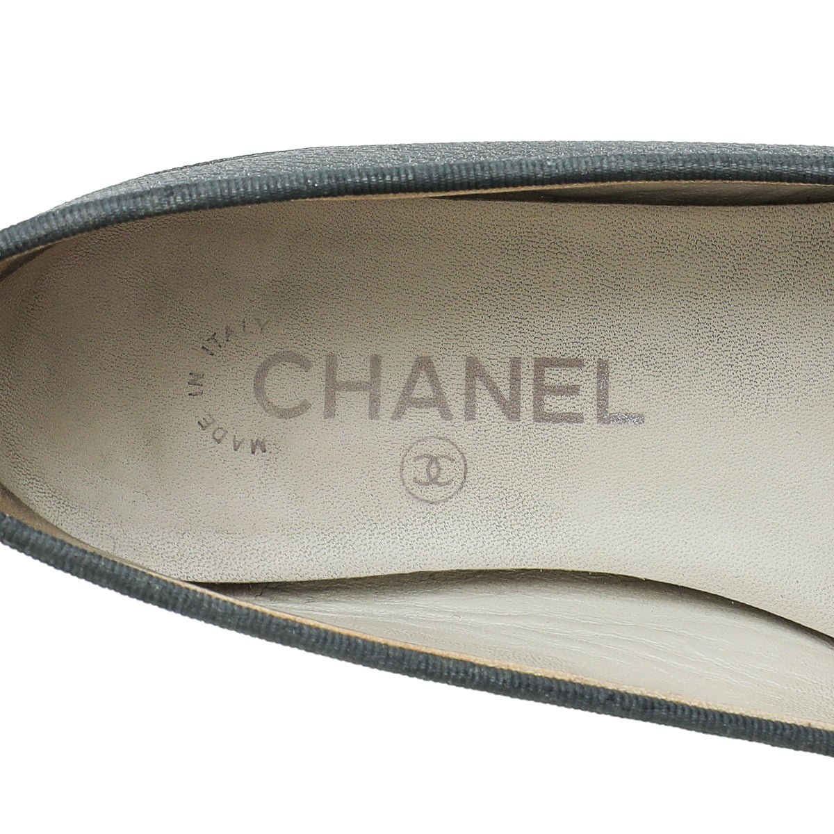 Chanel Black CC Cap Toe Bow Flat Ballerina 37.5