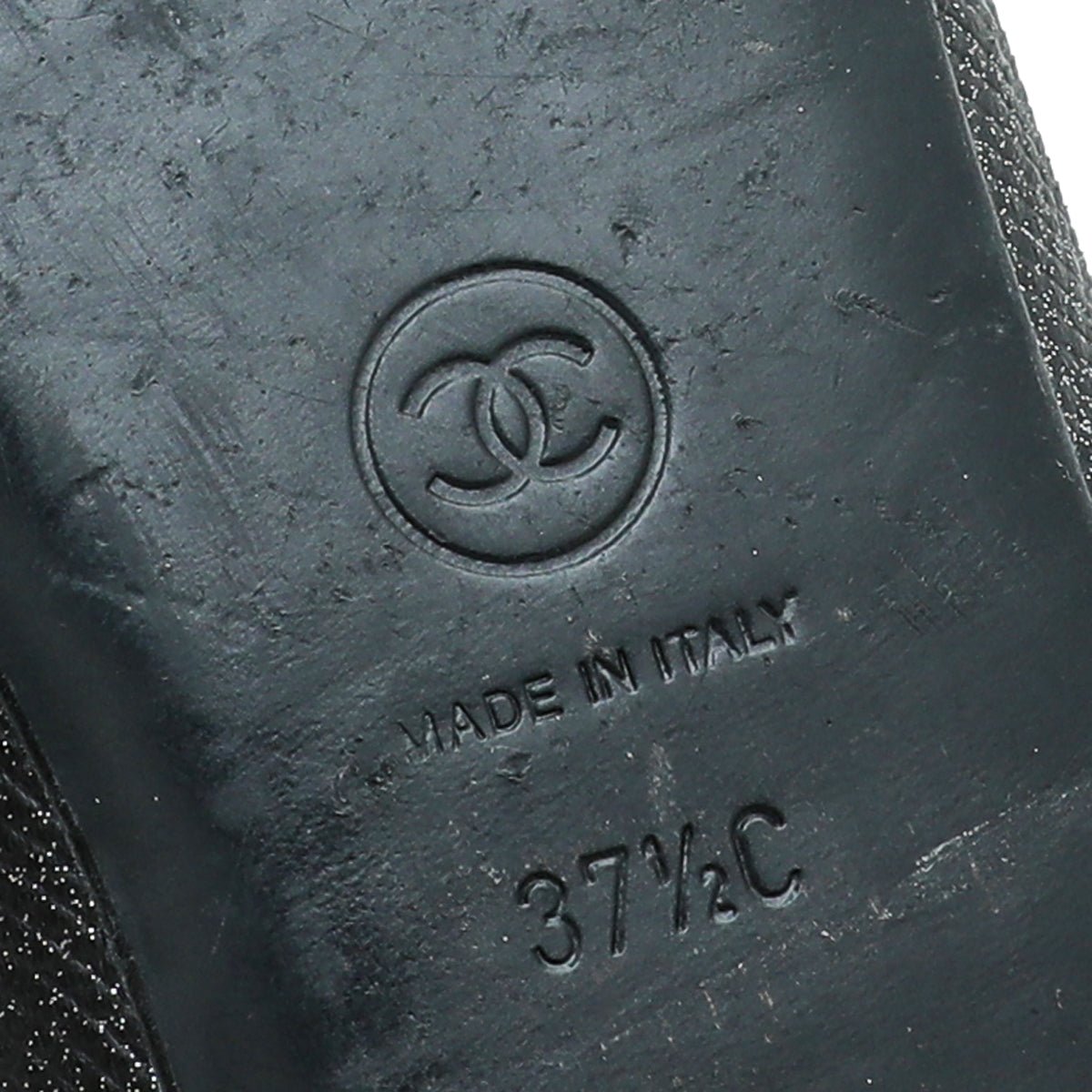 Chanel Black CC Cap Toe Bow Flat Ballerina 37.5
