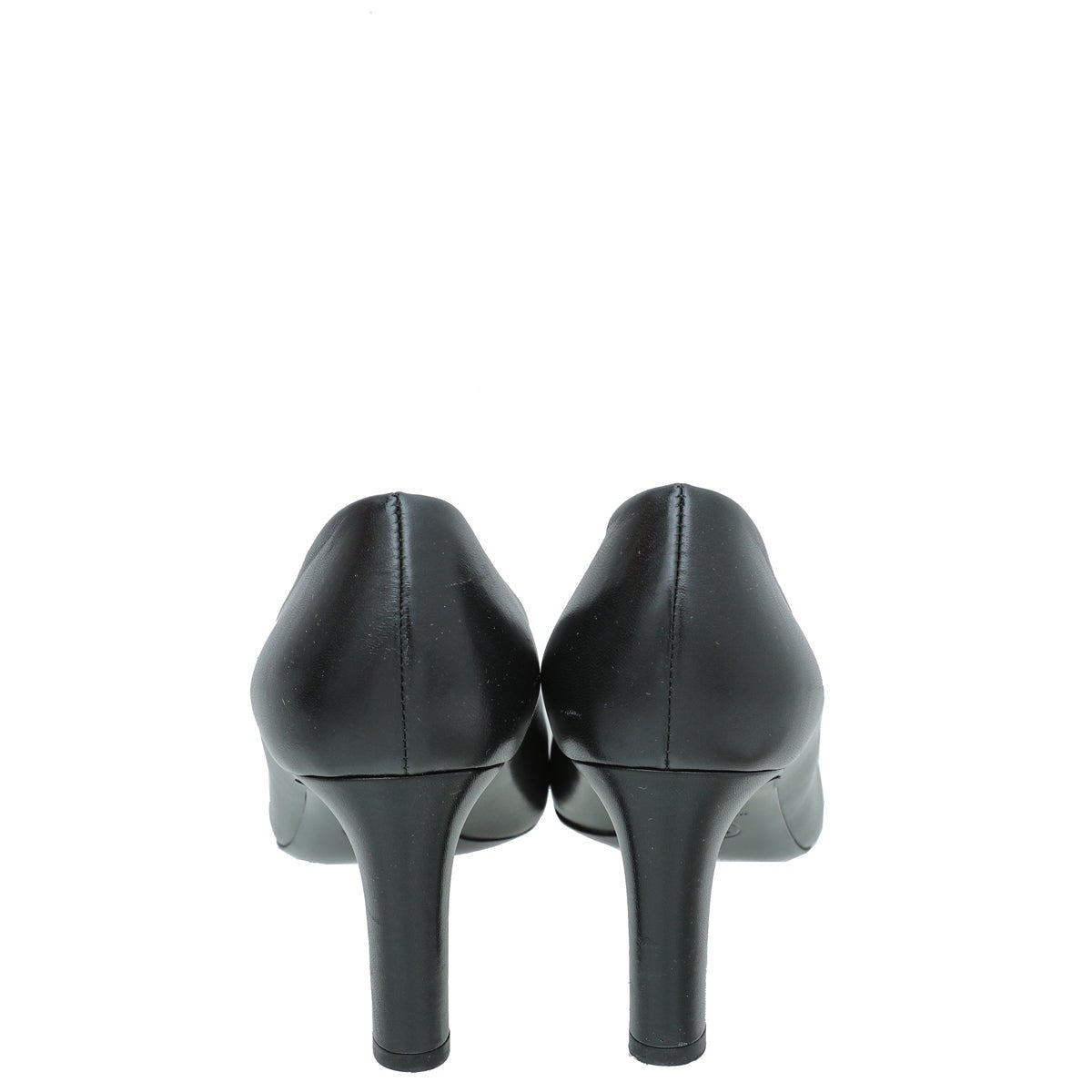 Chanel Black CC Cap Toe Camellia Flower Pump 38.5