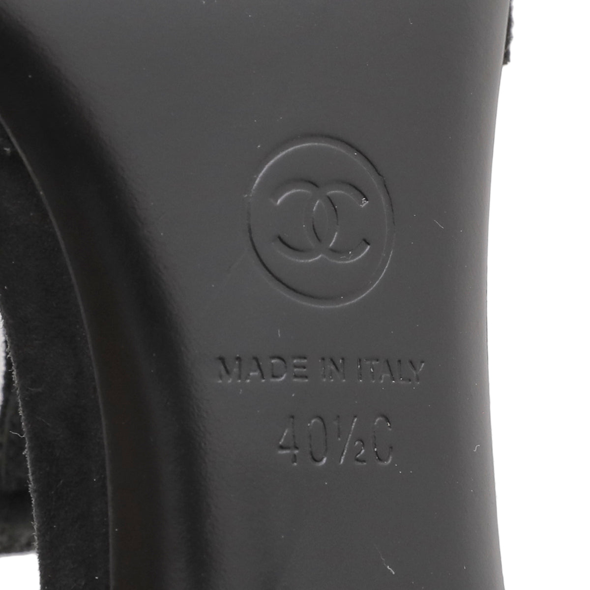 Chanel Black CC Cap Toe Chaus Ouvertes T Strap Pumps 40.5