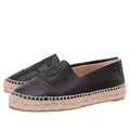 Chanel Black CC Cap Toe Espadrille 37