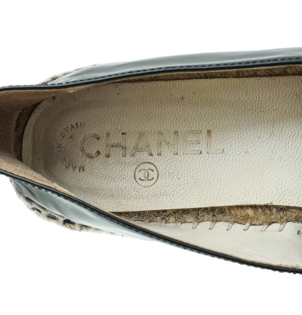 Chanel Black CC Cap Toe Espadrille 38